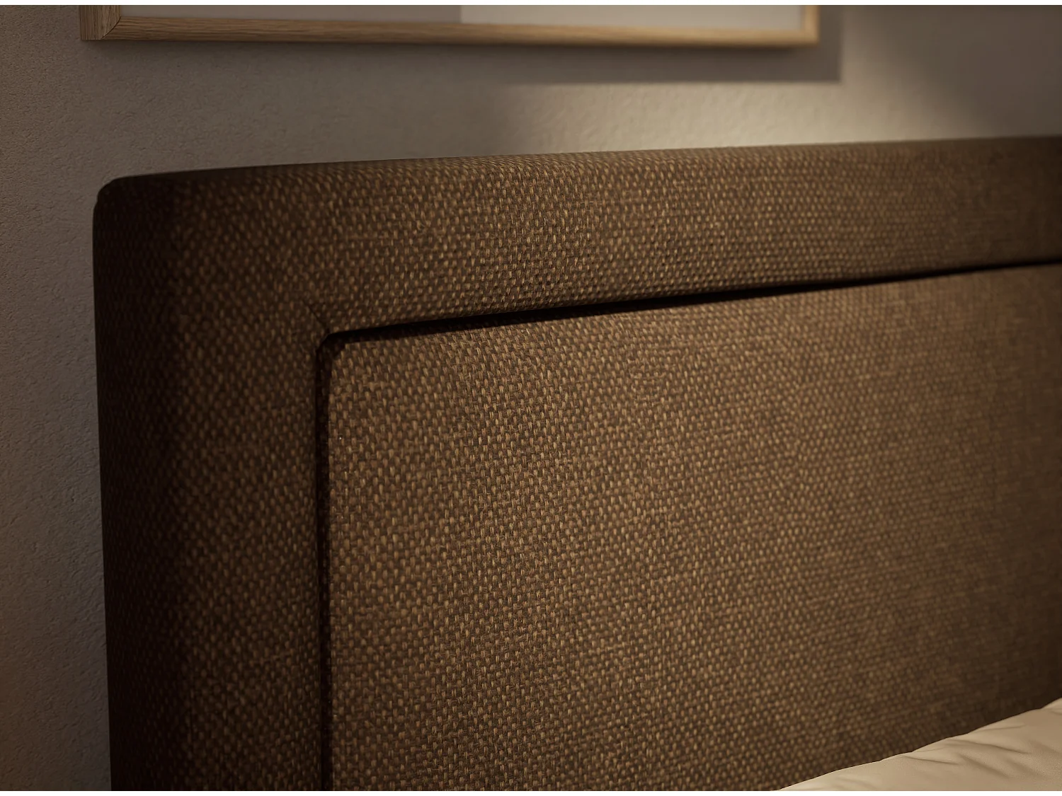 Boxspringbed met hoofdbord + matras + dekmatras - 160x200 cm - bruin - FRESCO