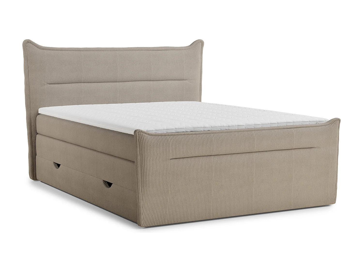 Boxspringbed met hoofdbord + matras + dekmatras - 140x200 cm - beige - PELINO