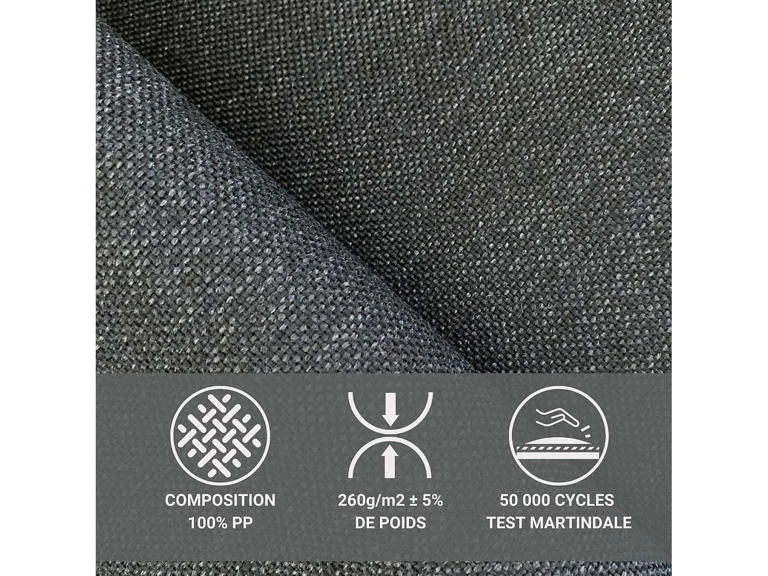 Boxspringbed met hoofdbord + matras + dekmatras - 140x200 cm - grafiet - CAYA