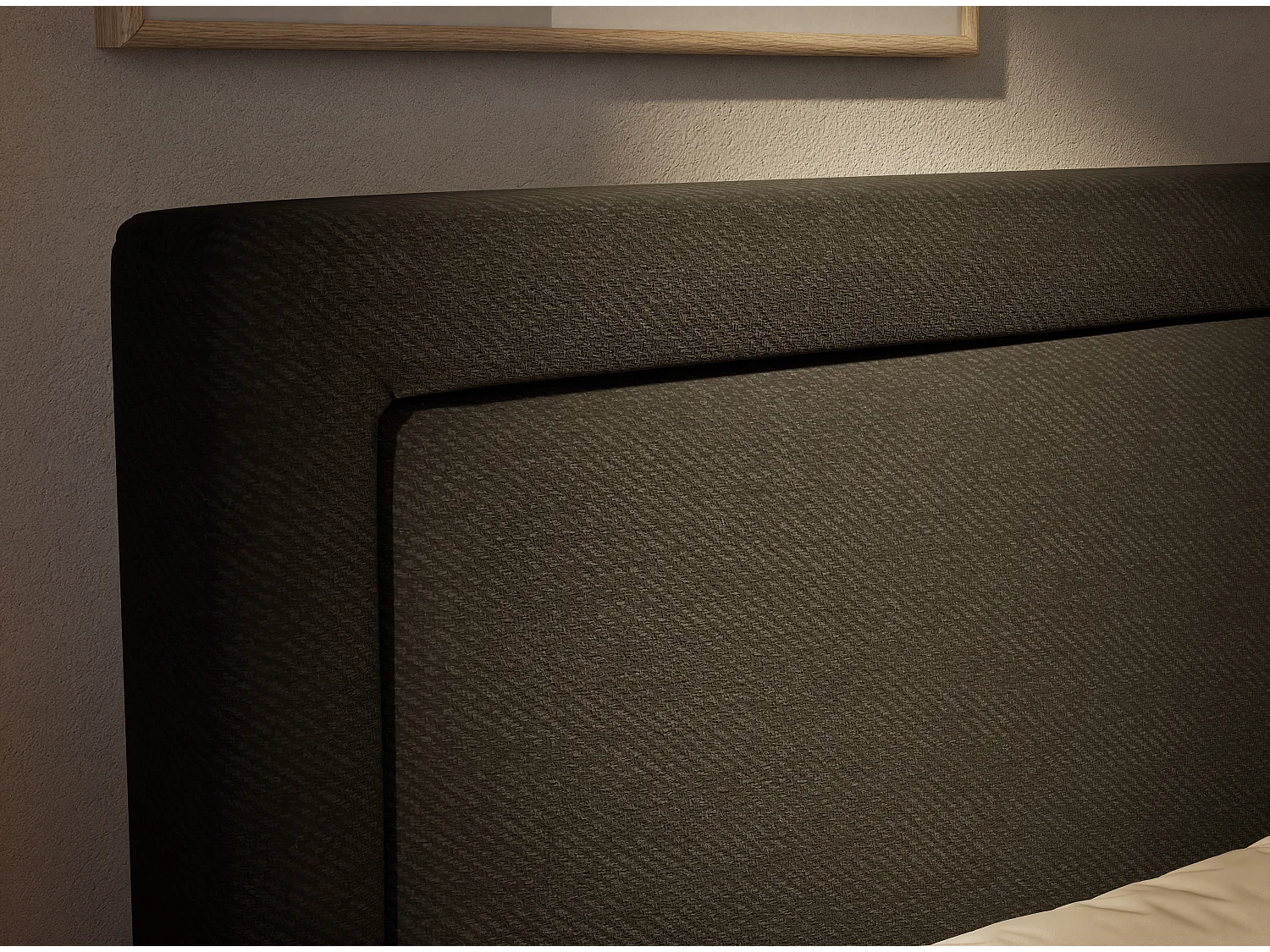 Boxspringbed met hoofdbord + matras + dekmatras - 140x200 cm - zwart - FRESCO