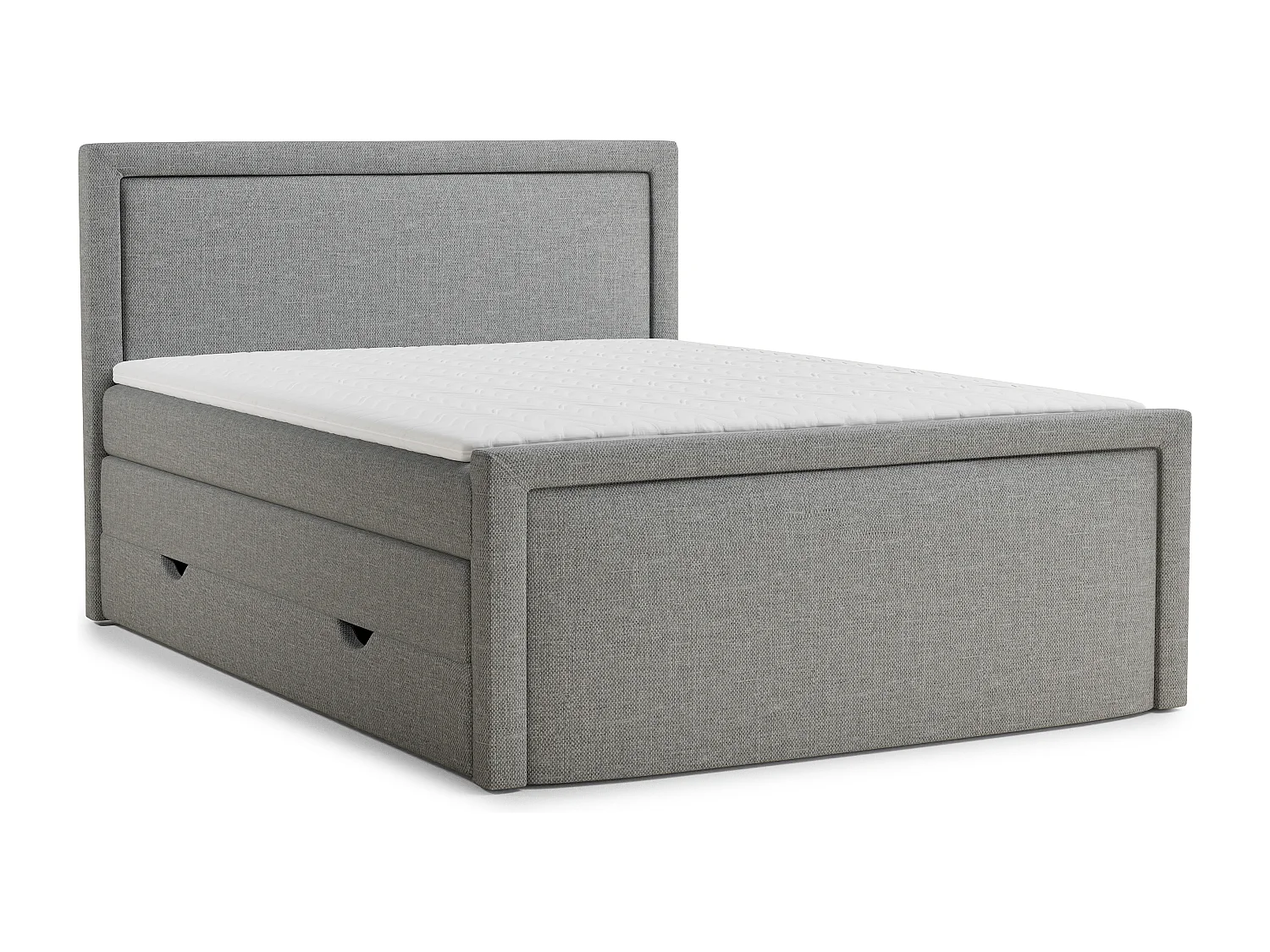Boxspringbed met hoofdbord + matras + dekmatras - 200x200 cm - grijs - FRESCO