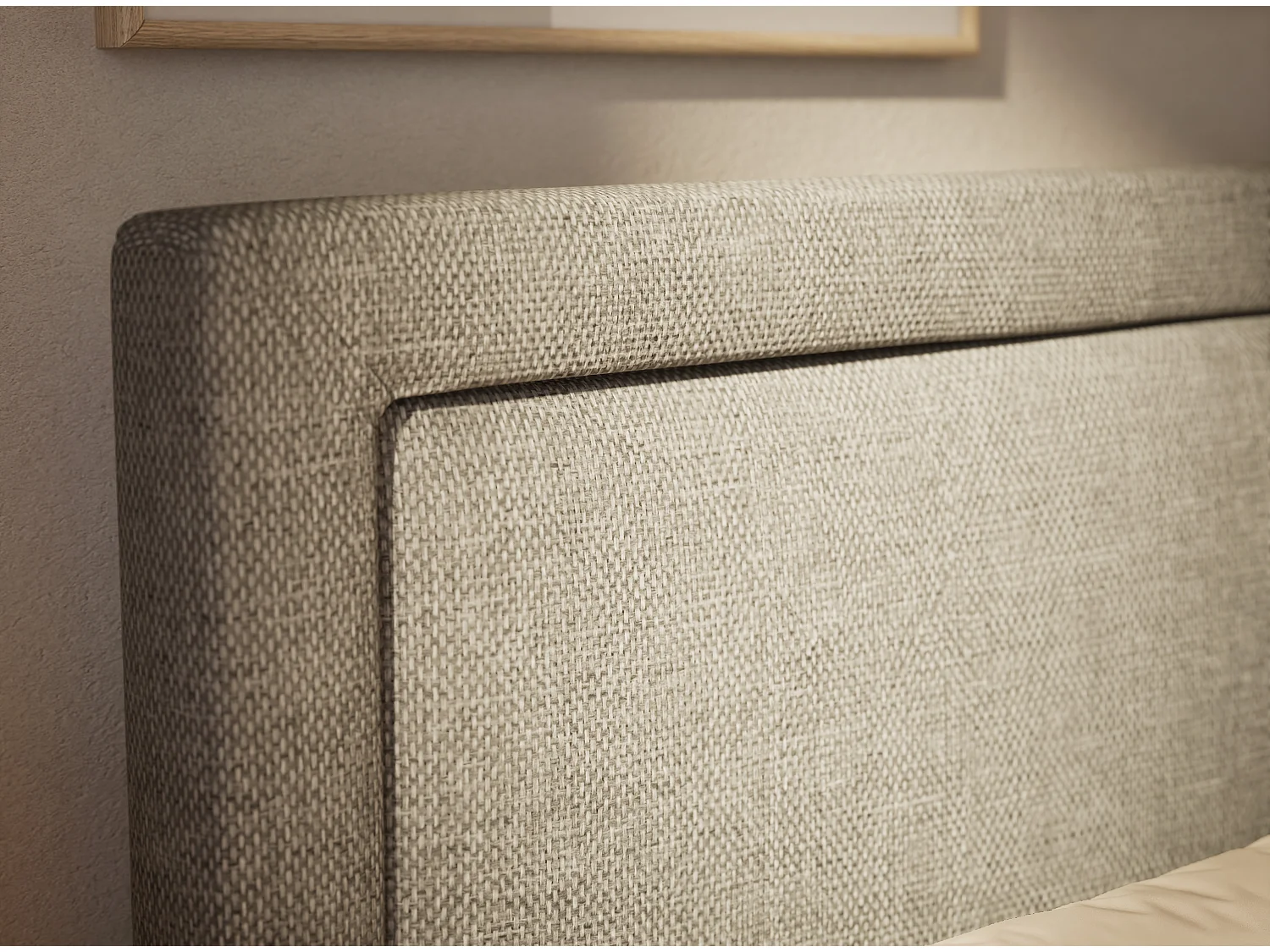 Boxspringbed met hoofdbord + matras + dekmatras - 200x200 cm - grijs - FRESCO