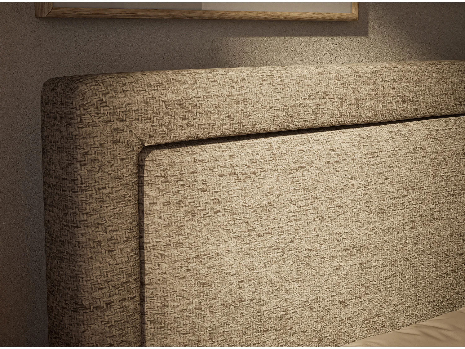 Boxspringbed met hoofdbord + matras + dekmatras - 160x200 cm - lichtbruin - FRESCO