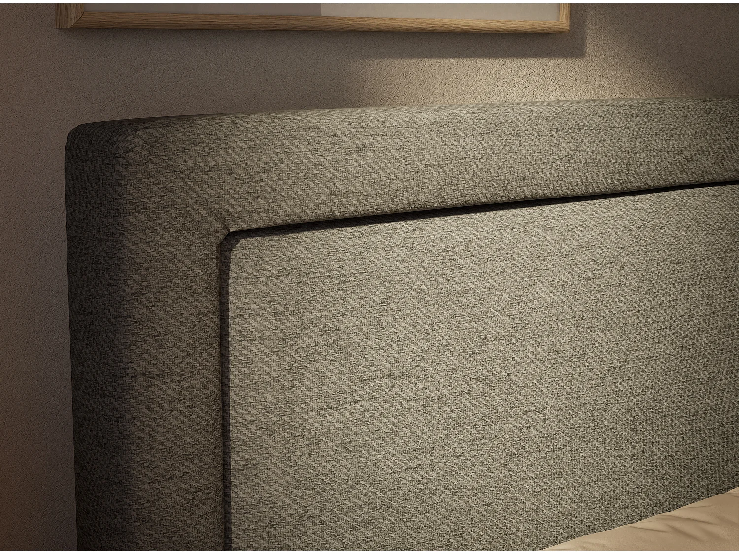 Boxspringbed met hoofdbord + matras + dekmatras - 180x200 cm - grijs - FRESCO