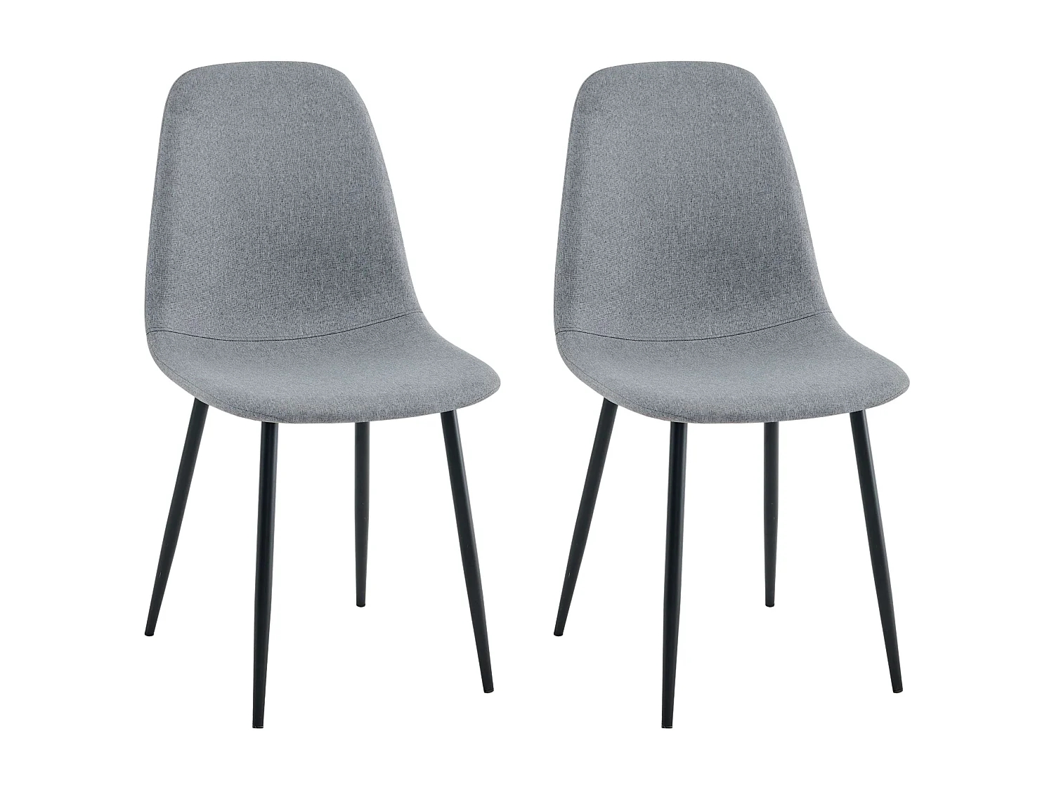 Pack 2 sillas comedor Lisa industrial gris y negro tela poliéster y metal