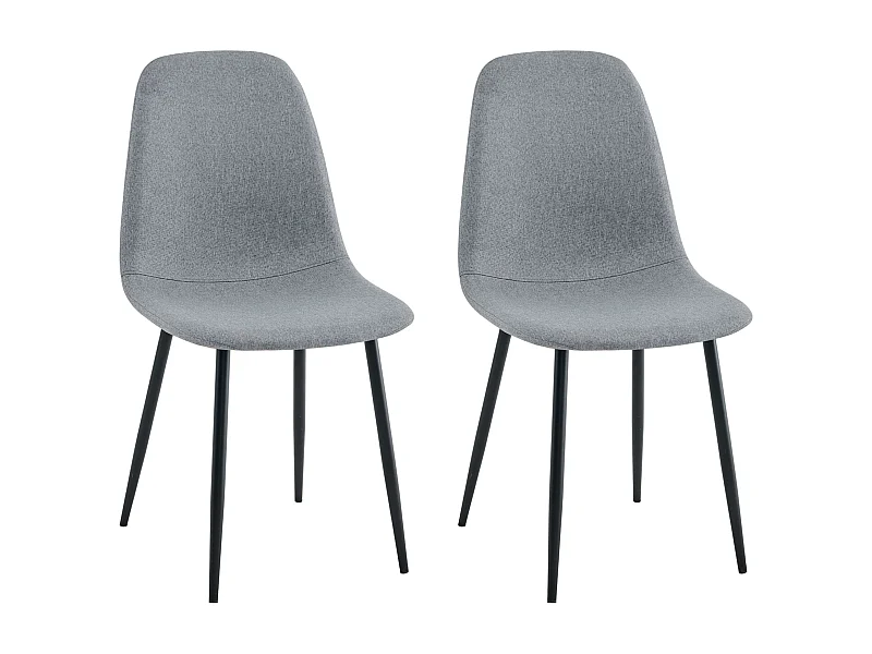 Pack 2 sillas comedor Lisa industrial gris y negro tela poliéster y metal