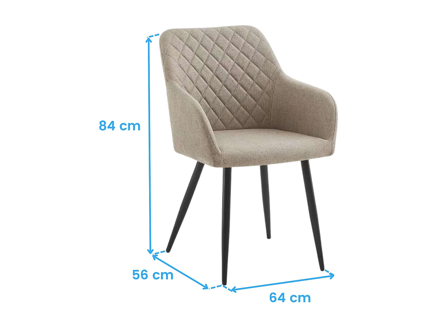 Conjunto de jantar Diamond em bege e preto (4 cadeiras de jantar)