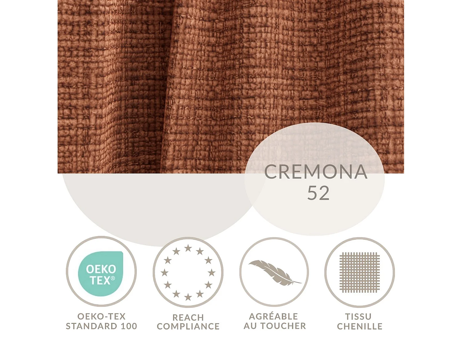 Canapé d'angle gauche 5 places en tissu chenille cuivre KIROU