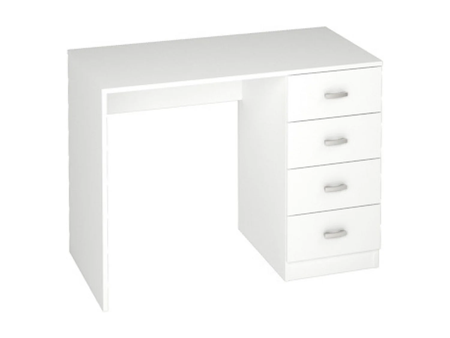 Escritorio Moderno de 4 Cajones - Acabado Blanco de Alta Calidad - 100 cm de Ancho, 50 cm de Fondo, 75 cm de Alto