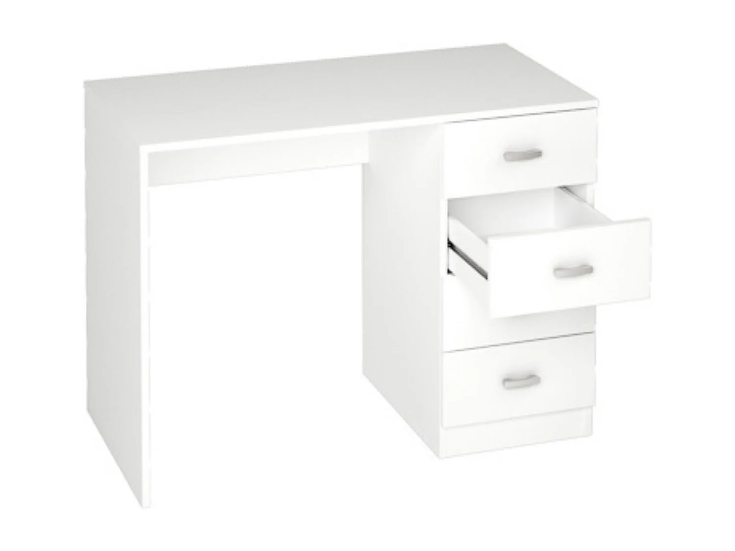 Escritorio Moderno de 4 Cajones - Acabado Blanco de Alta Calidad - 100 cm de Ancho, 50 cm de Fondo, 75 cm de Alto