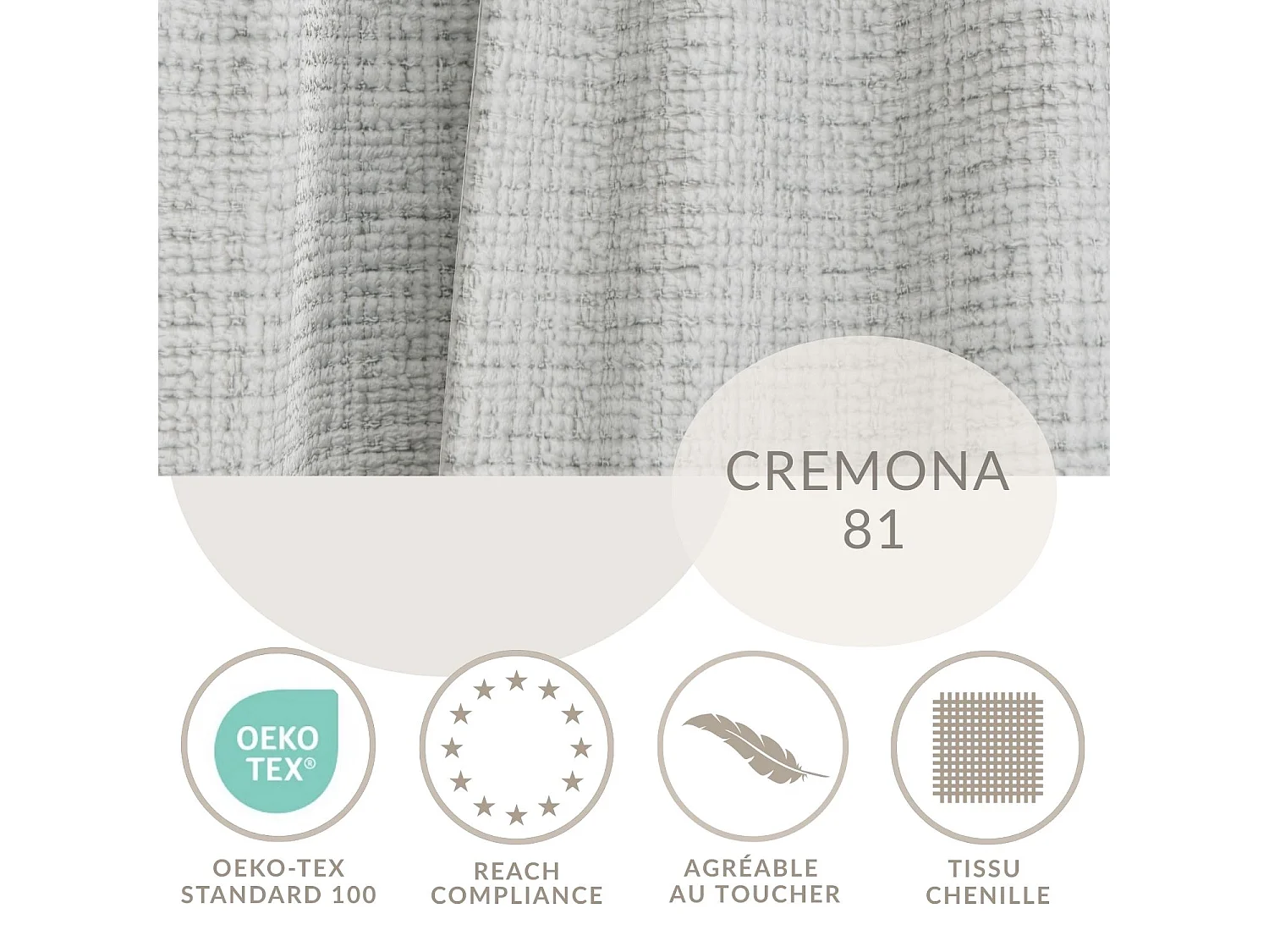 Canapé d'angle gauche 5 places en tissu chenille gris KIROU