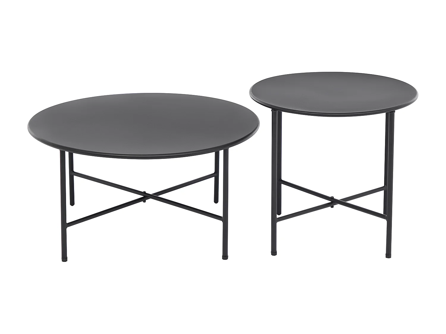 Lot de 2 tables basses de jardin en métal - Noir - NIKAO de MYLIA