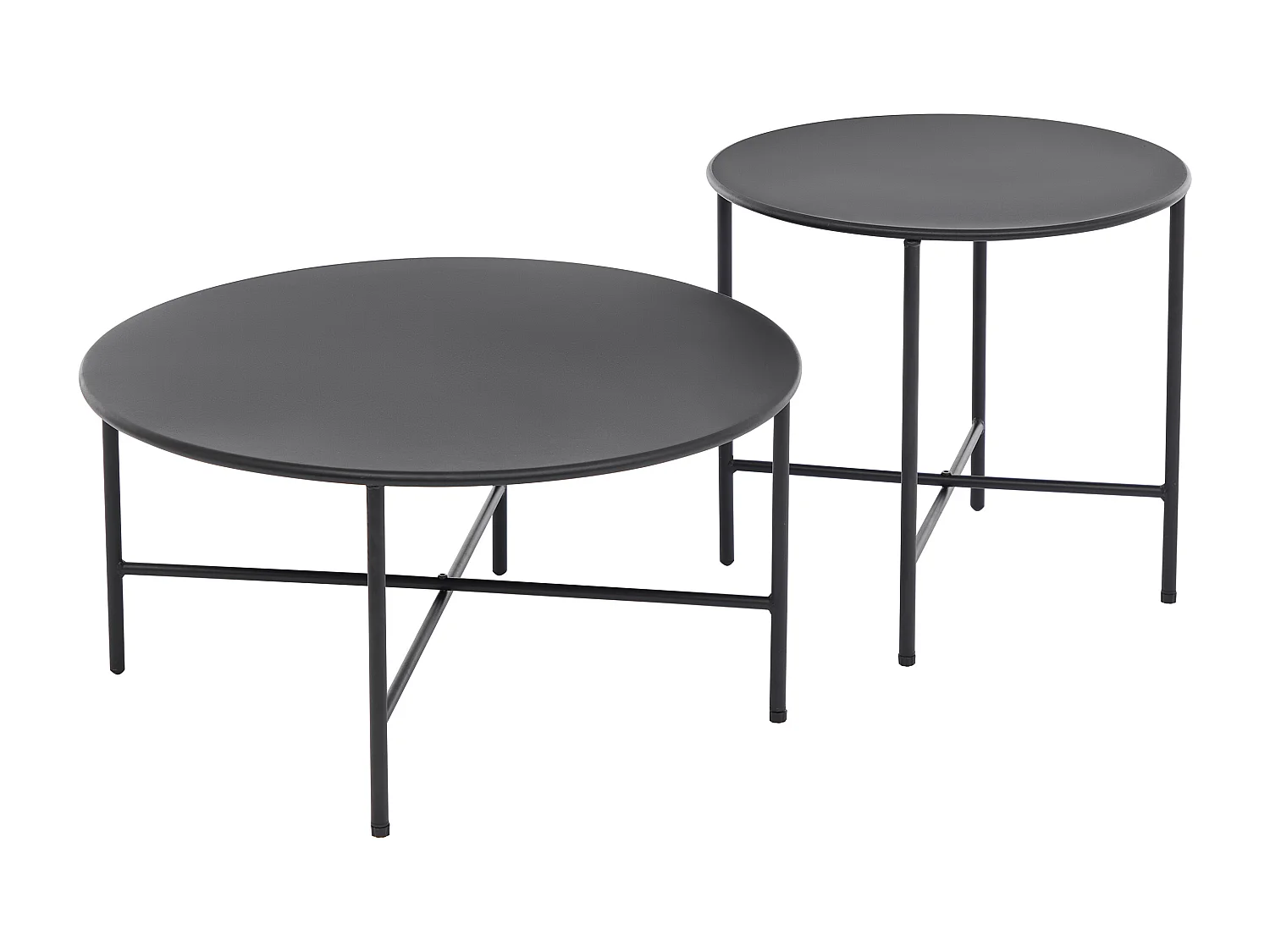 Lot de 2 tables basses de jardin en métal - Noir - NIKAO de MYLIA