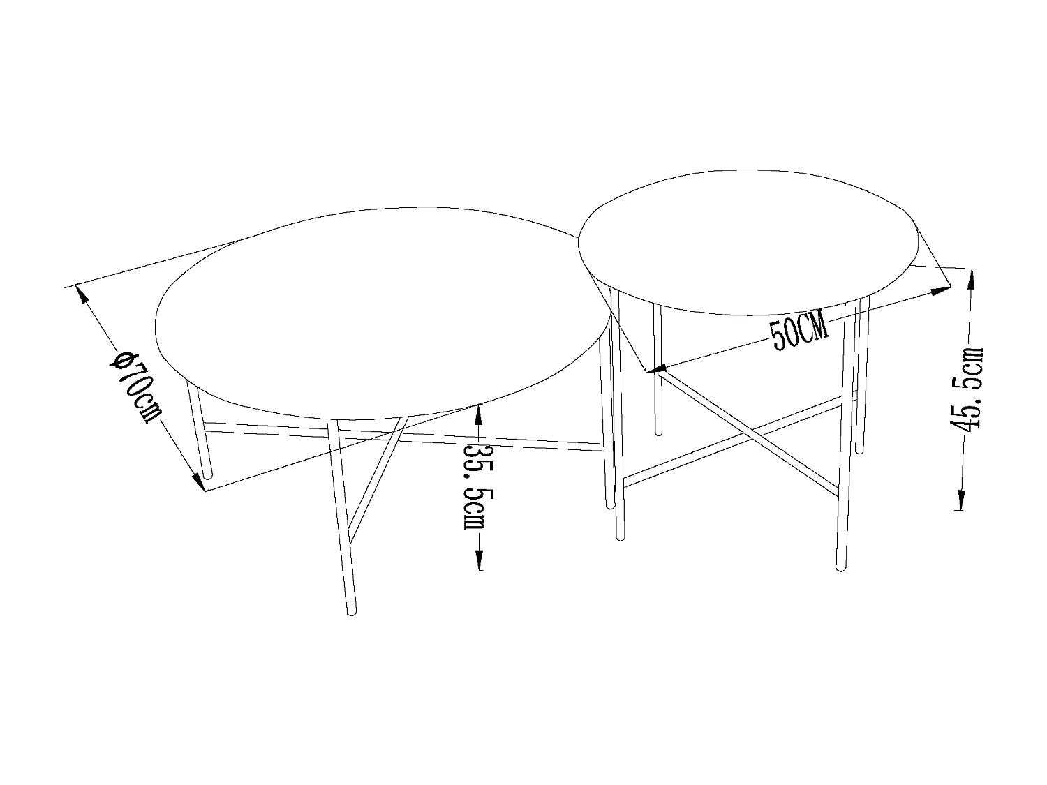 Lot de 2 tables basses de jardin en métal - Kaki - NIKAO de MYLIA