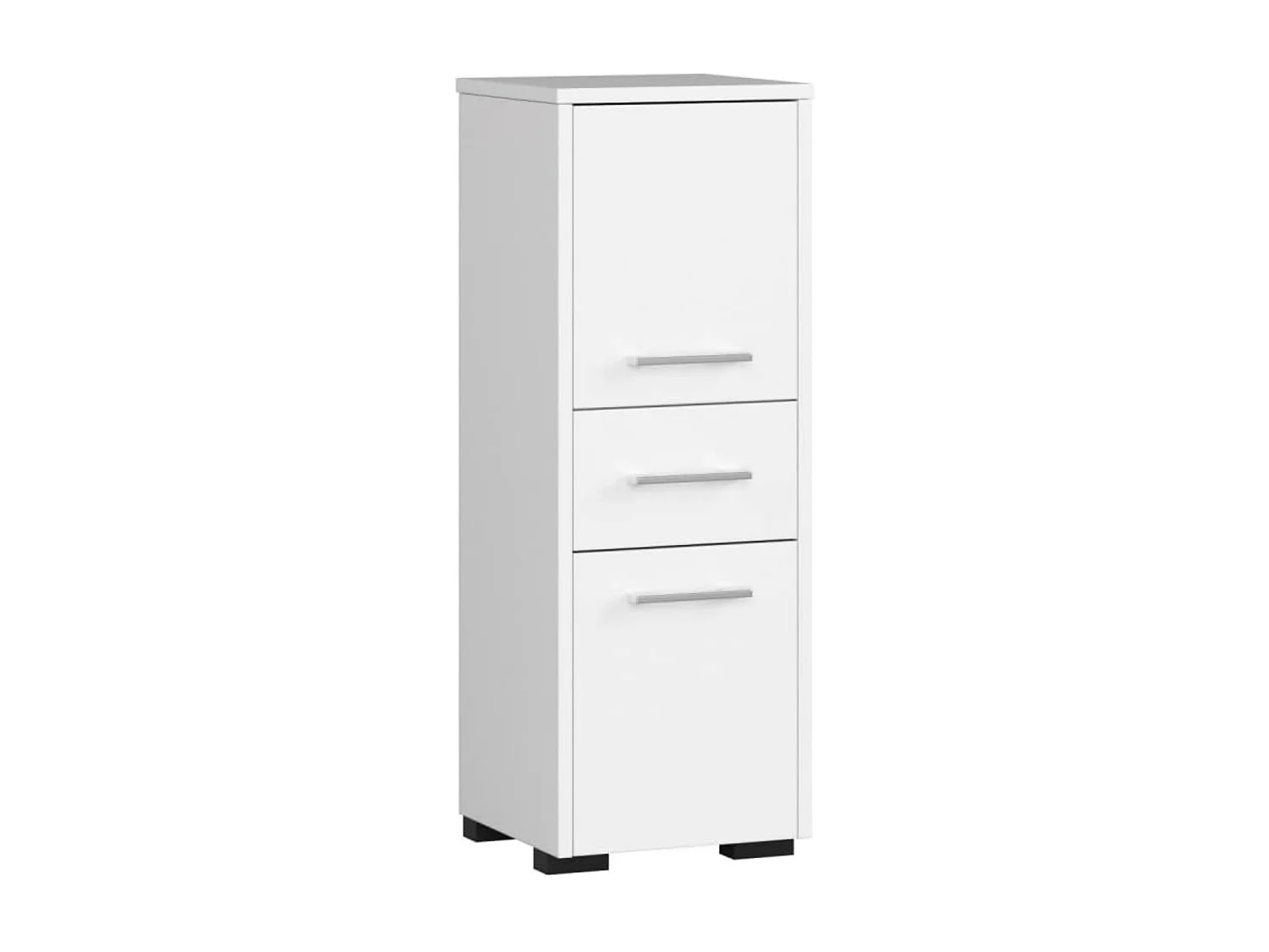 Badezimmersäule, 2 Türen, 1 Schublade, 140 x 30 x 30 cm, mattweiß