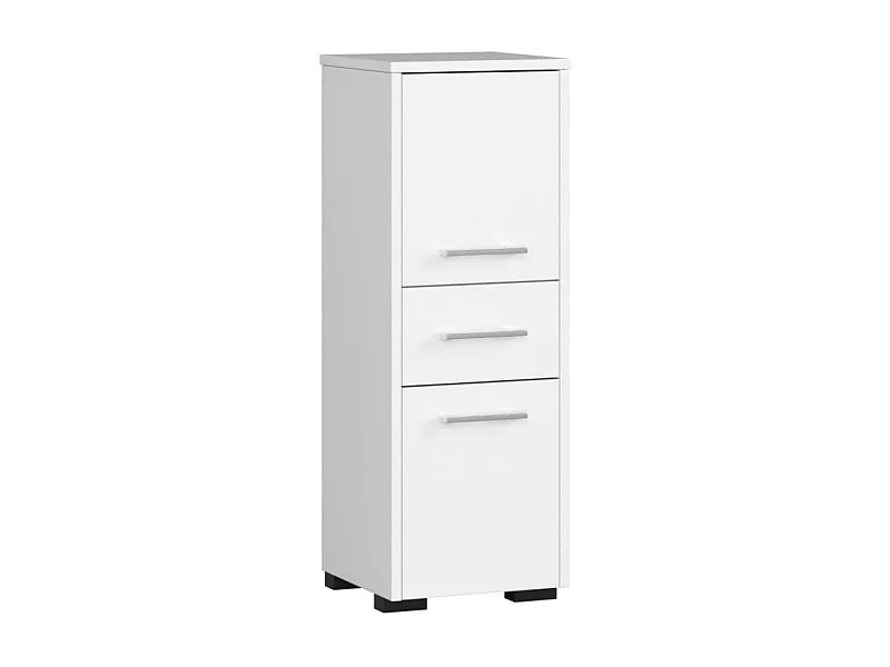 Badezimmersäule, 2 Türen, 1 Schublade, 140 x 30 x 30 cm, mattweiß