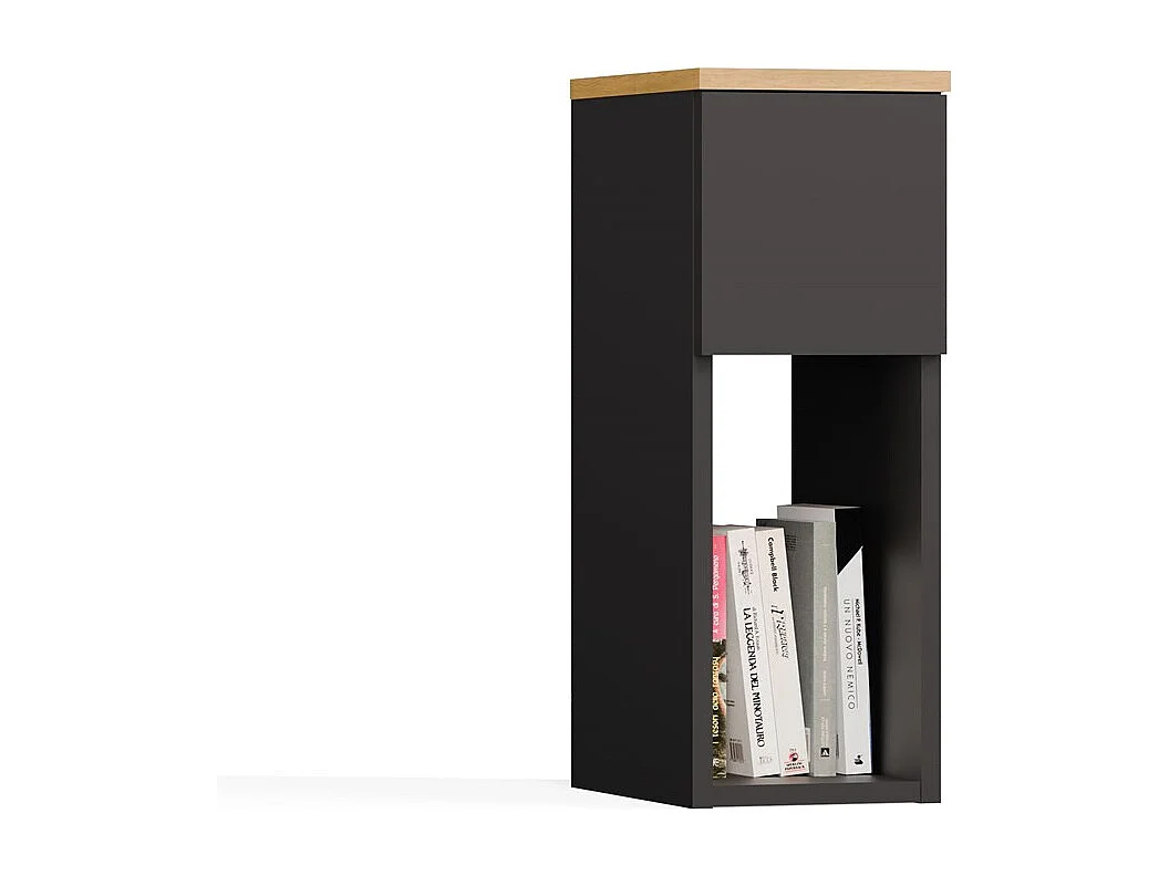 Table de chevet, anthracite / chêne Artisan, 20 x 55 x 30 cm