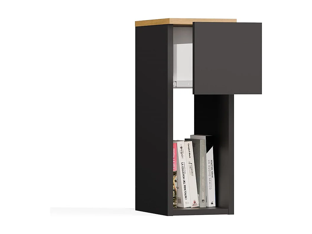 Table de chevet, anthracite / chêne Artisan, 20 x 55 x 30 cm