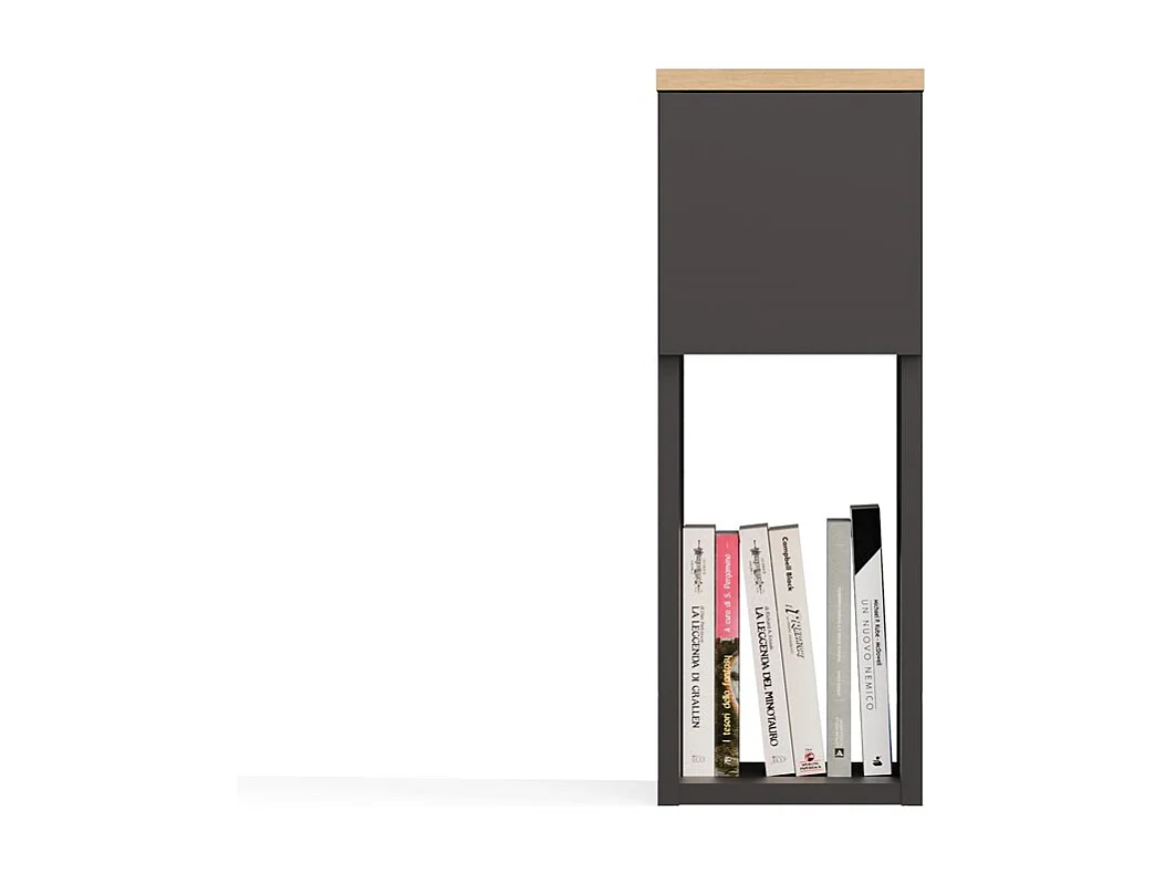 Table de chevet, anthracite / chêne Artisan, 20 x 55 x 30 cm