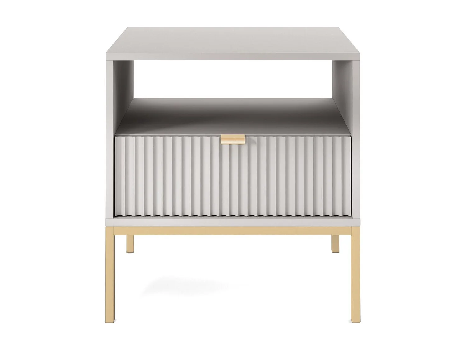 NACHTTISCH: Grau, Gold, 54 x 56 x 39 cm, goldene Griffe