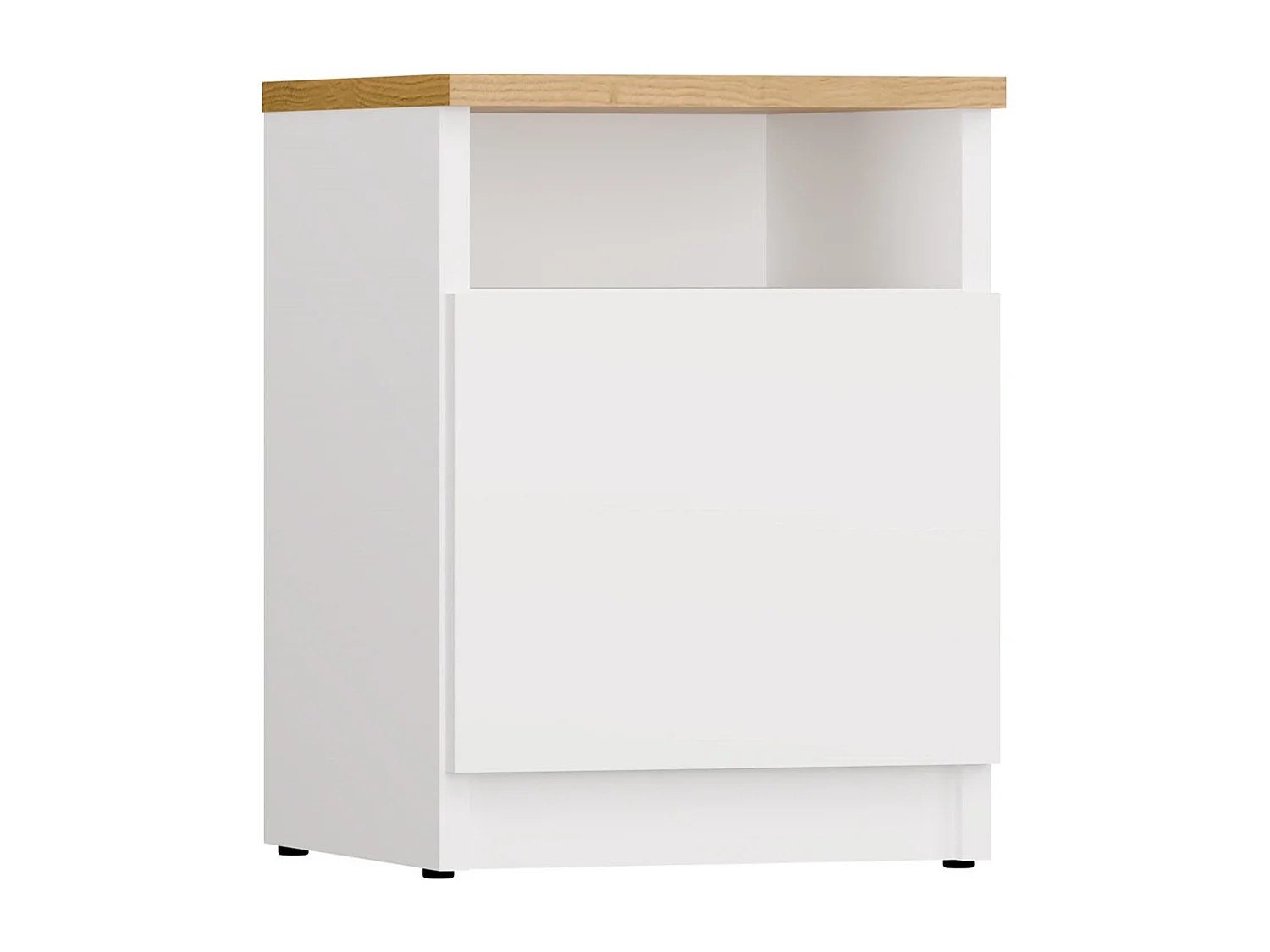 Table de chevet, blanc / chêne Artisan, 30 x 40 x 30 cm