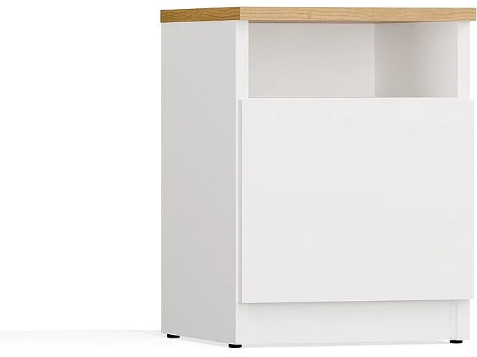 Table de chevet, blanc / chêne Artisan, 30 x 40 x 30 cm