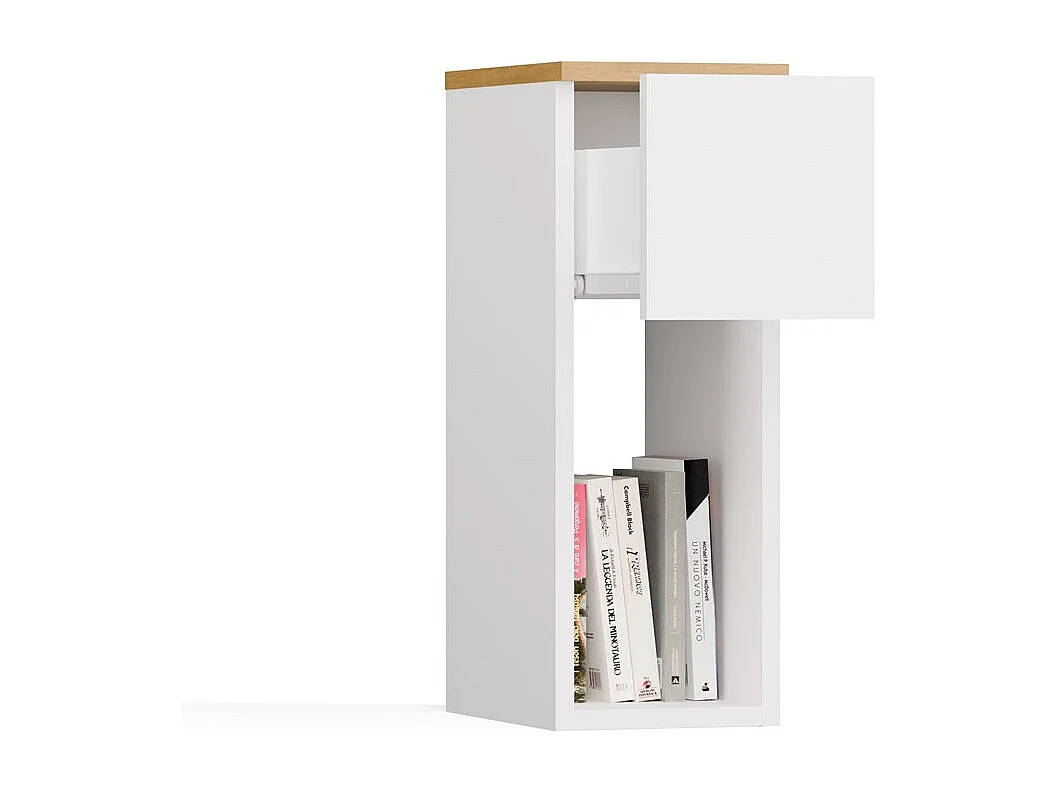 Table de chevet, blanc / chêne Artisan, 20 x 55 x 30 cm