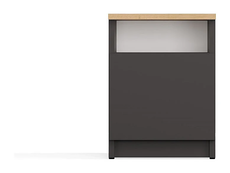 Table de chevet, anthracite / chêne Artisan, 30 x 40 x 30 cm