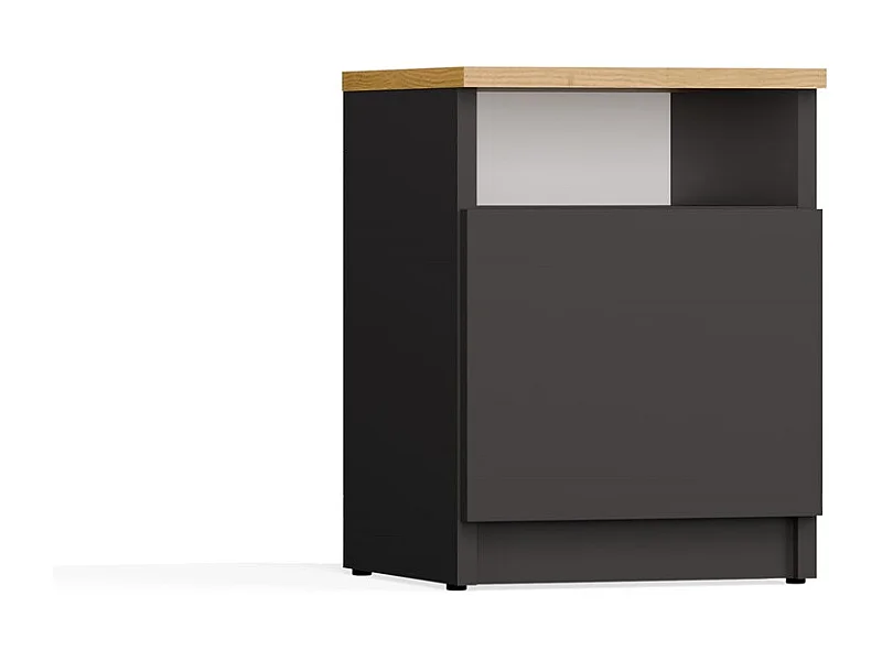 Table de chevet, anthracite / chêne Artisan, 30 x 40 x 30 cm