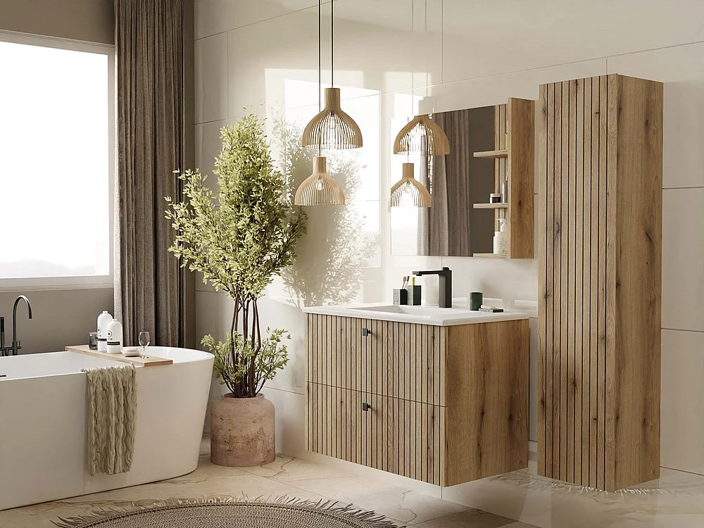 Meuble de salle de bain, chêne Evoke, 80 x 57 x 45 cm