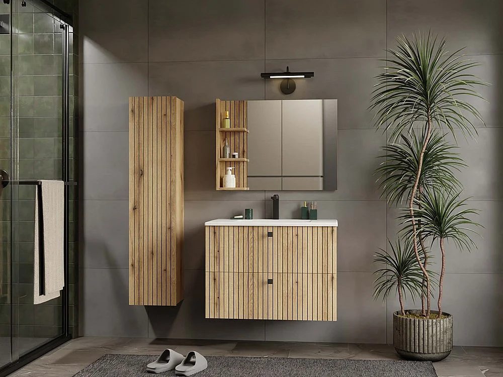 Meuble de salle de bain, chêne Evoke, 80 x 57 x 45 cm