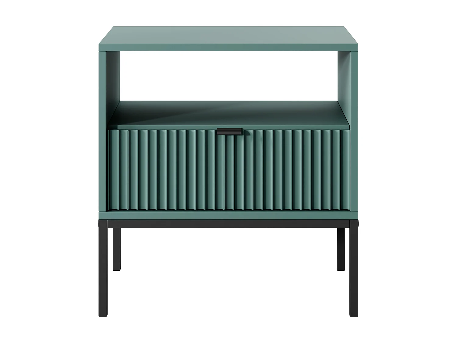 NACHTTISCH: Labrador, Schwarz, 54 x 56 x 39 cm, Schwarze Griffe