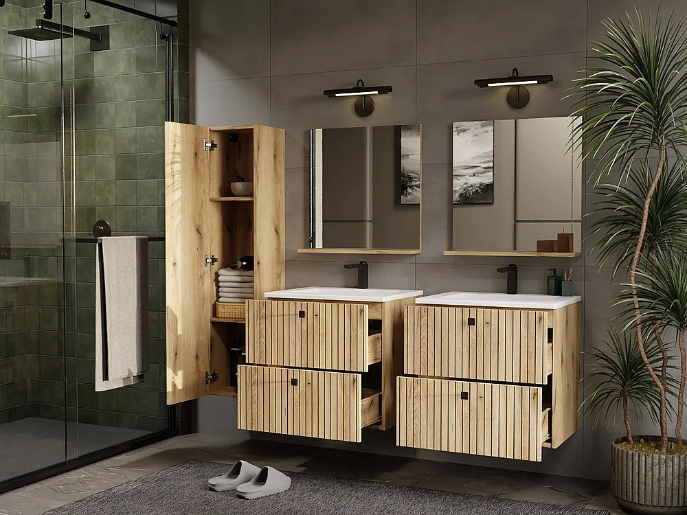 Meuble de salle de bain, chêne Evoke, 60 x 57 x 45 cm