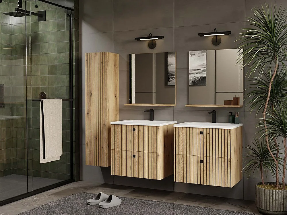 Meuble de salle de bain, chêne Evoke, 60 x 57 x 45 cm