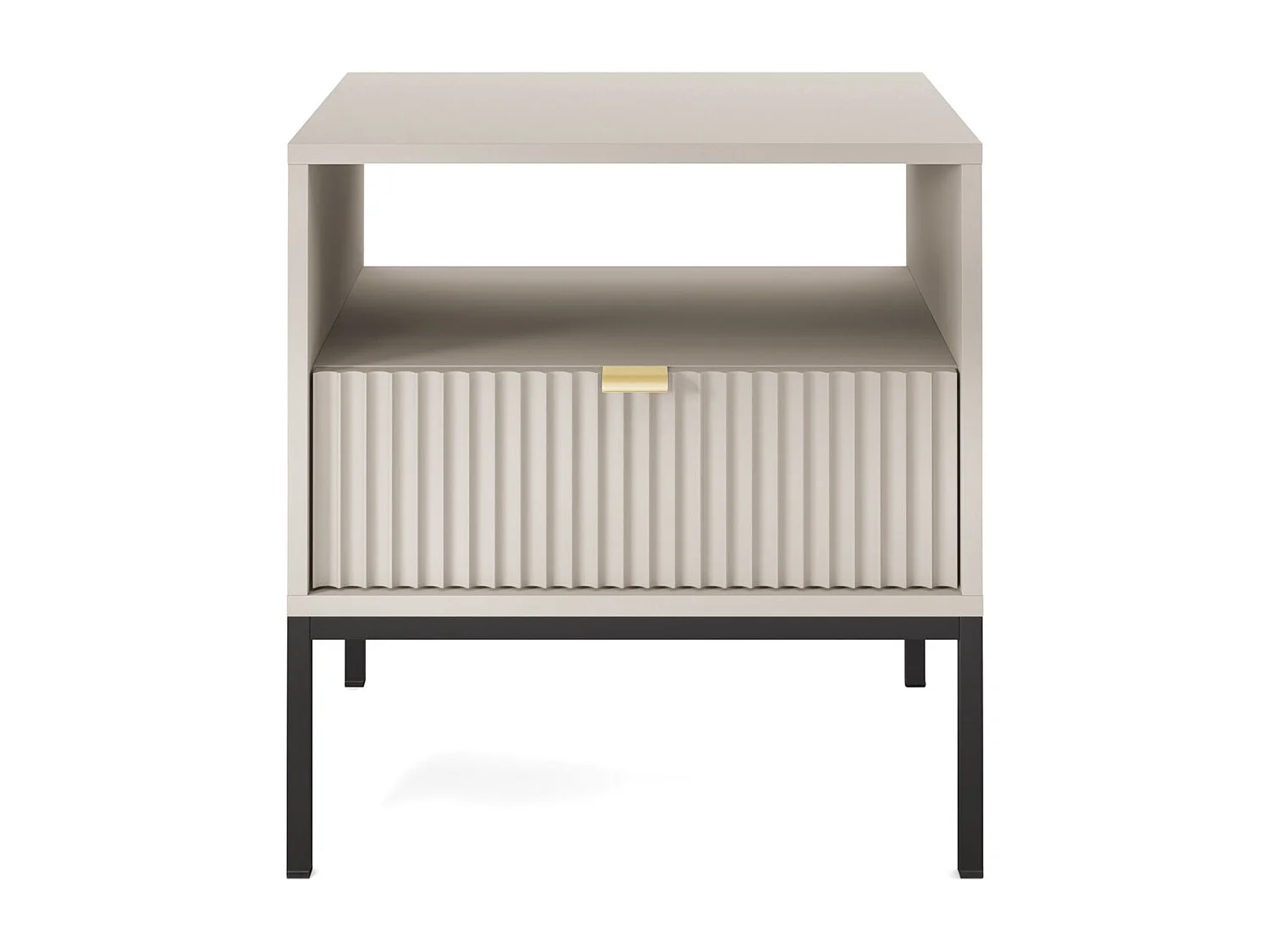 NACHTTISCH: Kaschmir, Schwarz, 54x 56 x 39 cm, goldene Griffe