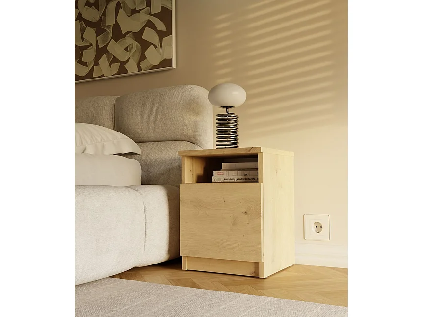 Table de chevet, chêne Artisan, 30 x 40 x 30 cm