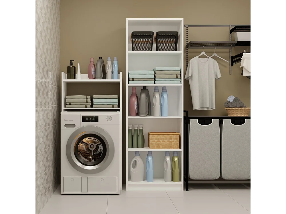 Meuble de salle de bain, blanc, 64 x 126 x 30 cm