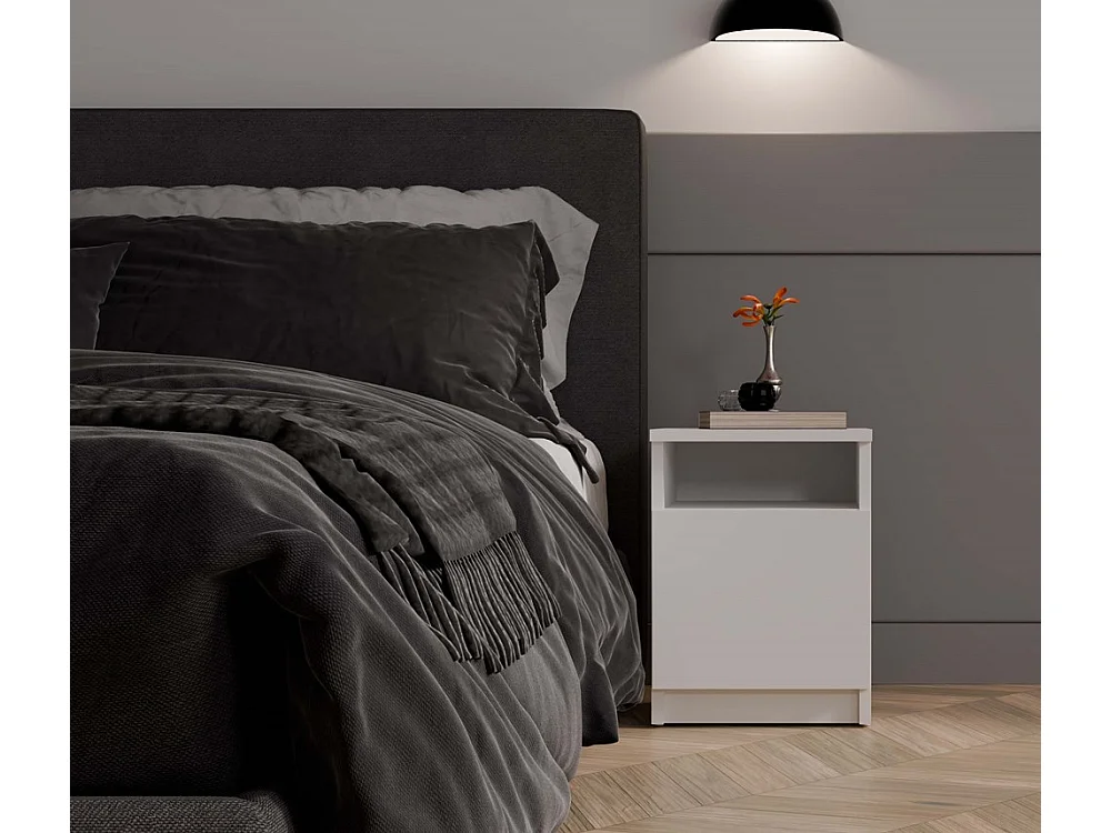 Table de chevet, blanche, 30 x 40 x 30 cm