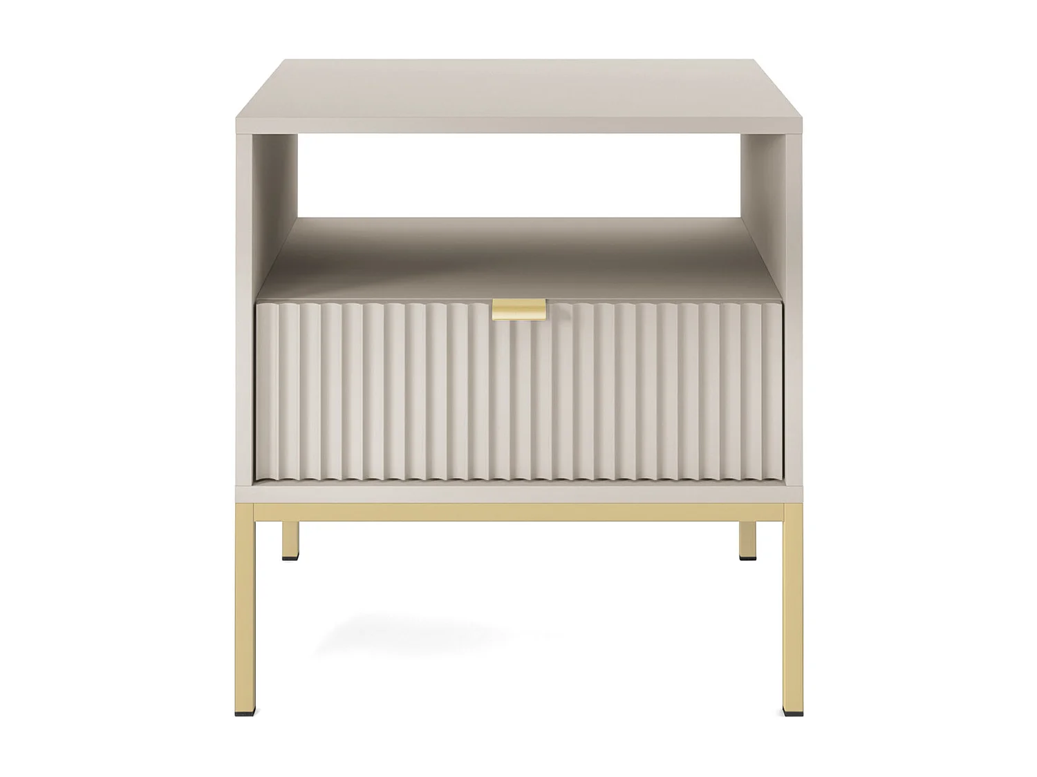 NACHTTISCH: Kaschmir, Gold, 54x 56 x 39 cm, goldene Griffe