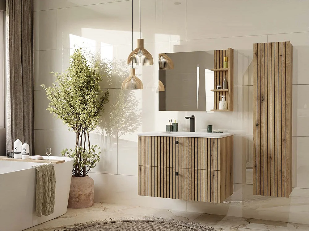 Meuble de salle de bain, chêne Evoke, 80 x 57 x 45 cm