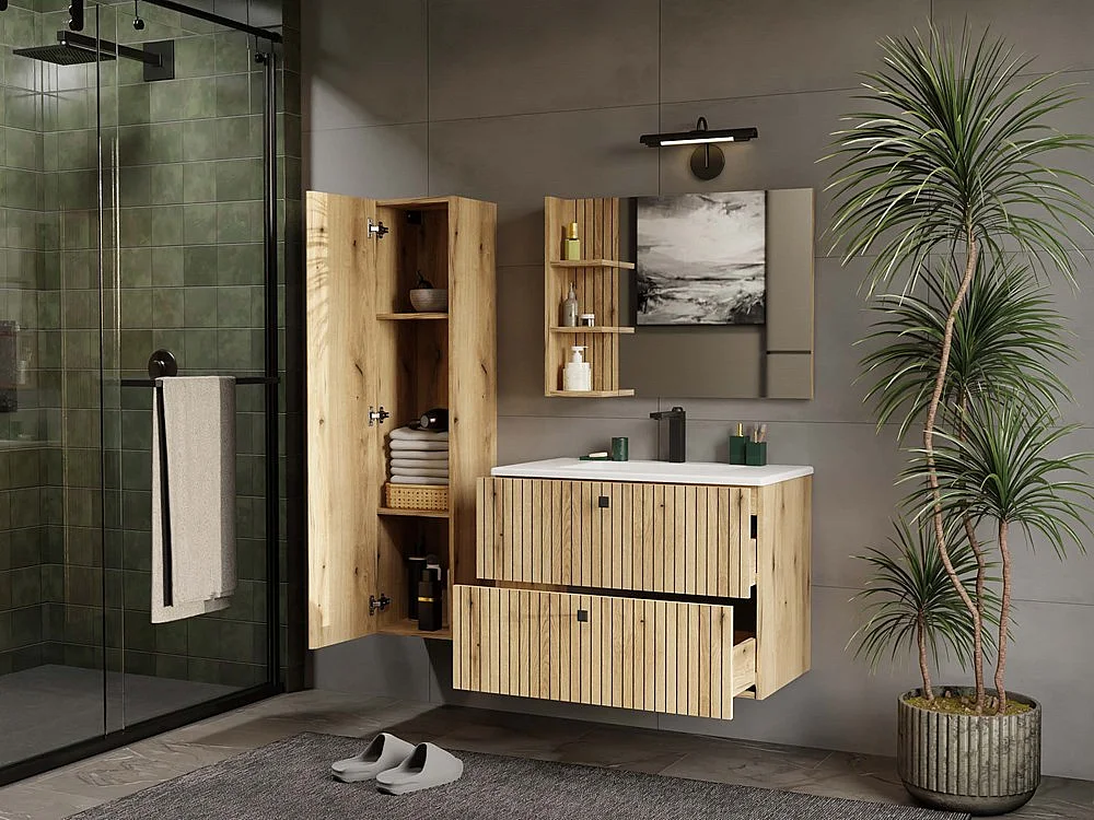 Meuble de salle de bain, chêne Evoke, 80 x 57 x 45 cm