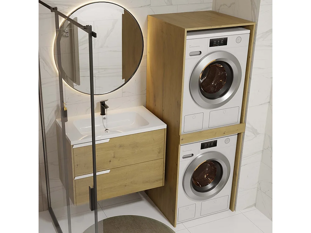 Meuble de salle de bain, chêne Artisan, 64 x 180 x 64 cm