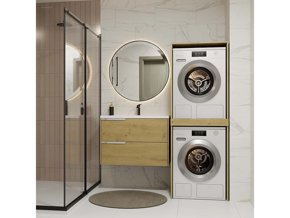 Meuble de salle de bain, chêne Artisan, 64 x 180 x 64 cm