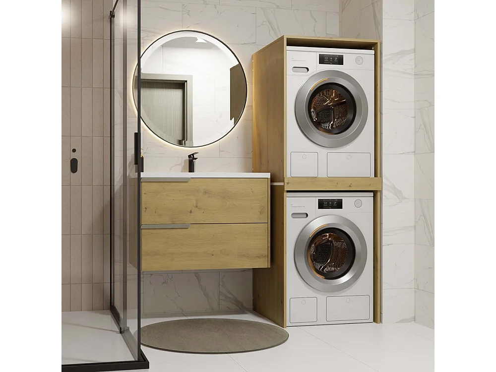 Meuble de salle de bain, chêne Artisan, 64 x 180 x 64 cm