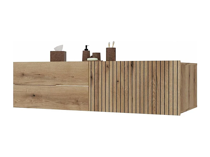 Meuble de salle de bain, chêne Evoke, 140 x 37,5 x 53 cm