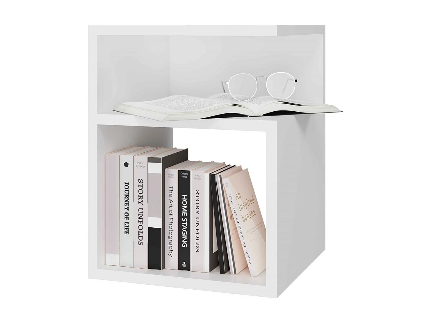 Table de chevet, blanc, 30 x 40 x 30 cm