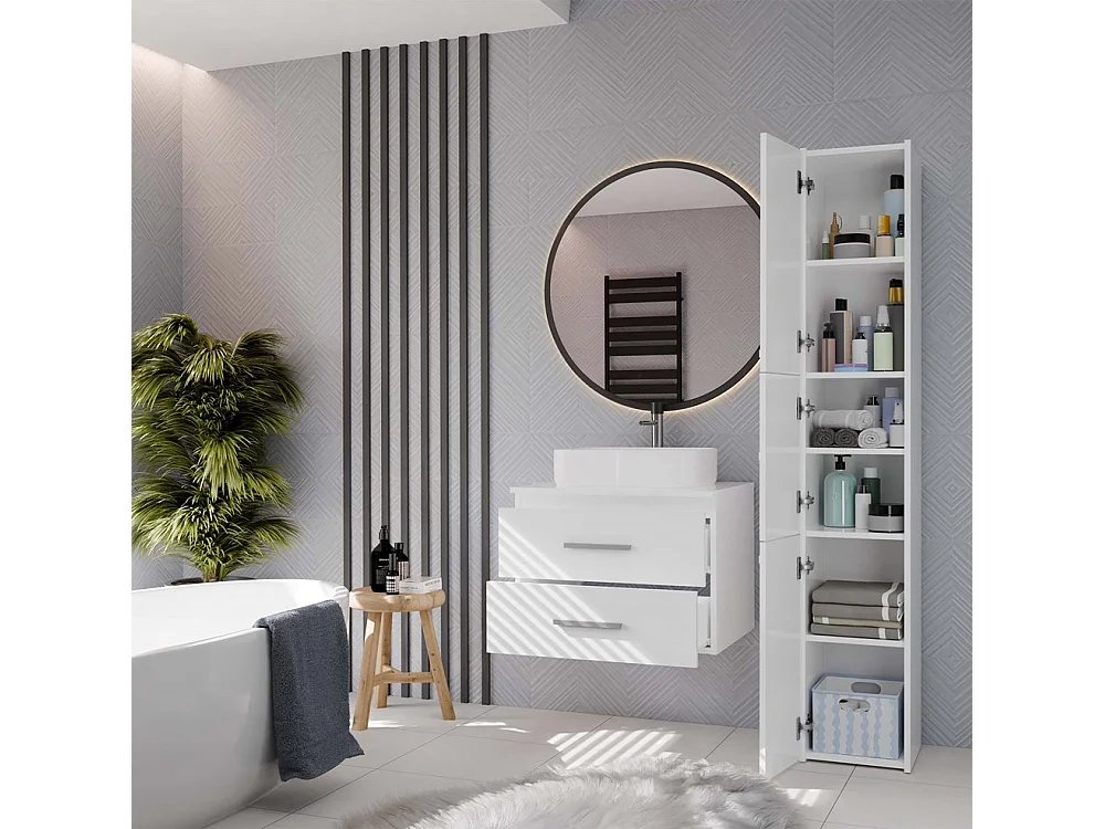 Meuble de salle de bain, blanc, 60 x 45 x 50 cm