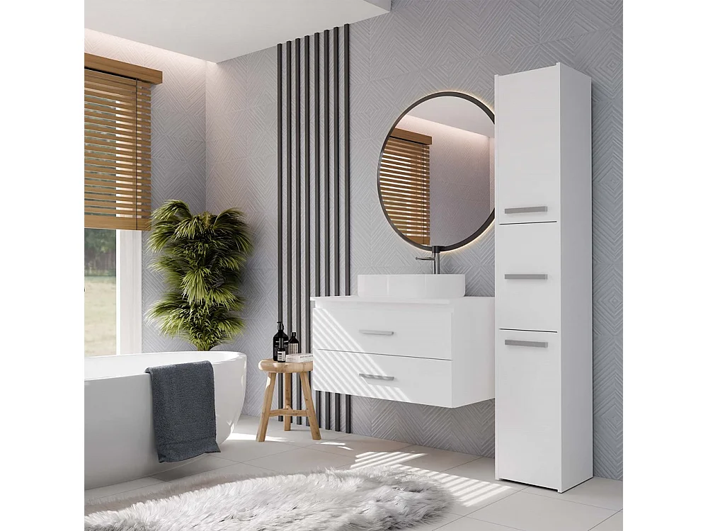 Meuble de salle de bain, blanc, 80 x 45 x 50 cm