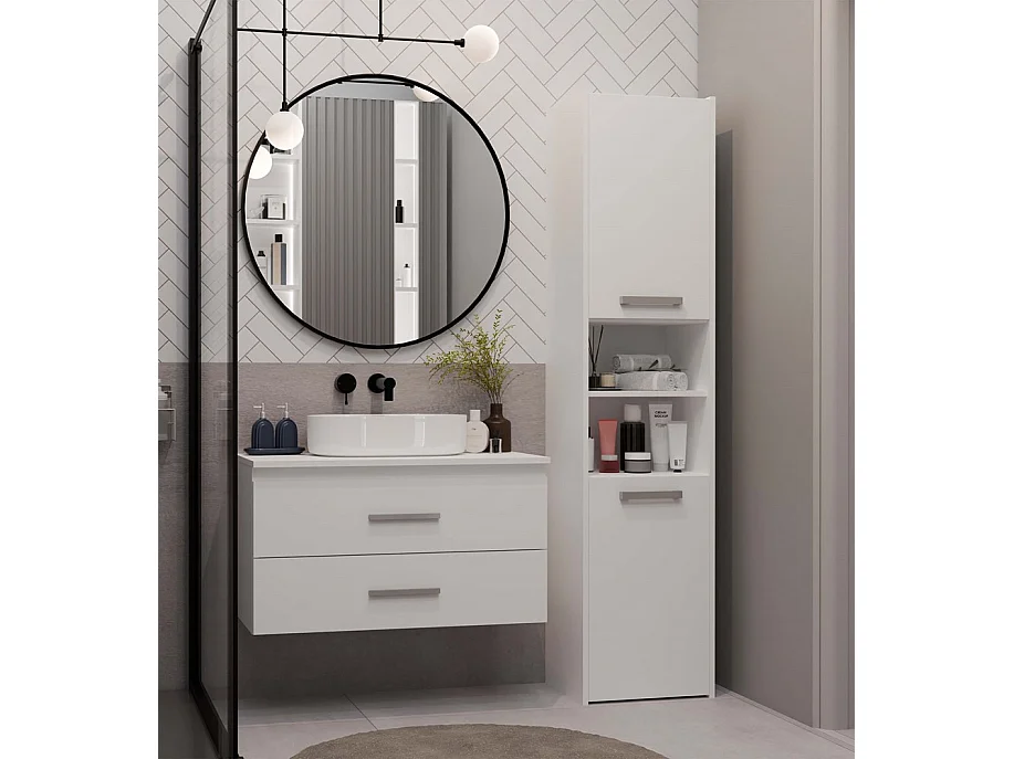 Meuble de salle de bain, blanc, 80 x 45 x 50 cm