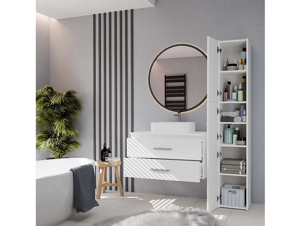 Meuble de salle de bain, blanc, 80 x 45 x 50 cm